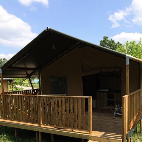 TENTE TOILE ET BOIS 4 personnes - Tente Safari Confort 3 pièces 4 personnes