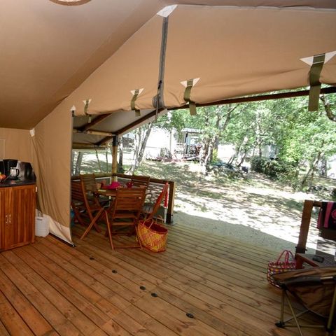 TENTE TOILE ET BOIS 5 personnes - SAFARI LODGE  sans sanitaires