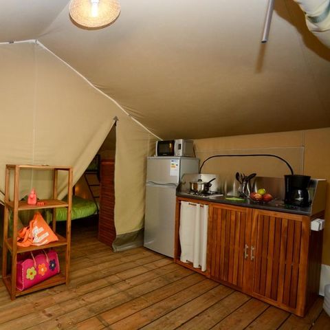 TENTE TOILE ET BOIS 5 personnes - SAFARI LODGE  sans sanitaires