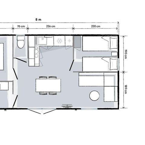 Stacaravan 6 personen - O'HARA - 2 slaapkamers