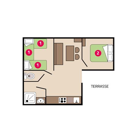 Mobilheim 5 Personen - Loggia 5 Personen