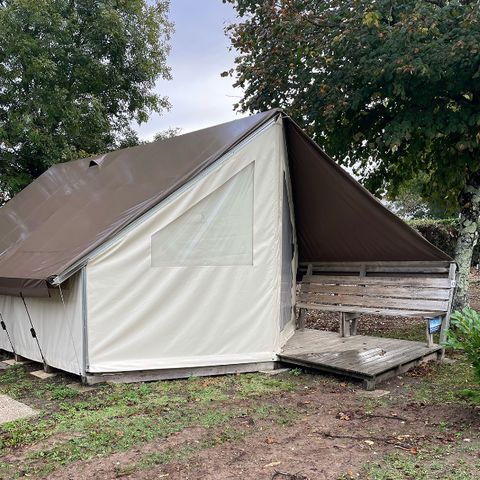 TENTE TOILE ET BOIS 5 personnes - Tente Eco Lodge 3 Pièces 5 Personnes Sans Sanitaire