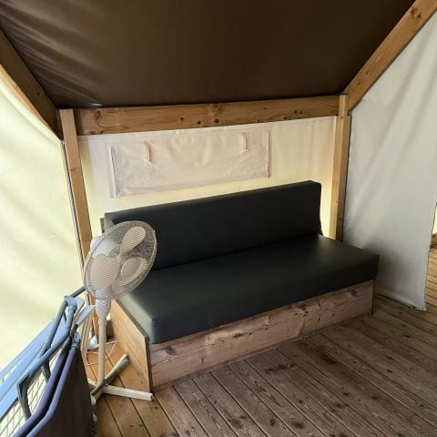 TENTE TOILE ET BOIS 5 personnes - Tente Eco Lodge 3 Pièces 5 Personnes Sans Sanitaire