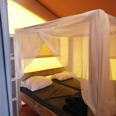 TENDA IN TELA E LEGNO 6 persone - Tenda safari da 6 posti letto, aria condizionata