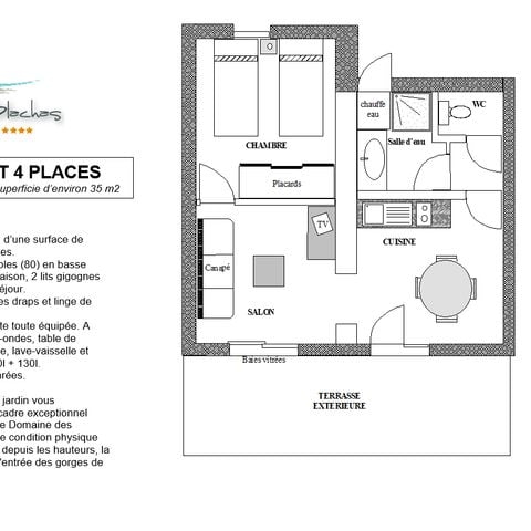 HOUSE 4 people - PAVILION TV TERRACE