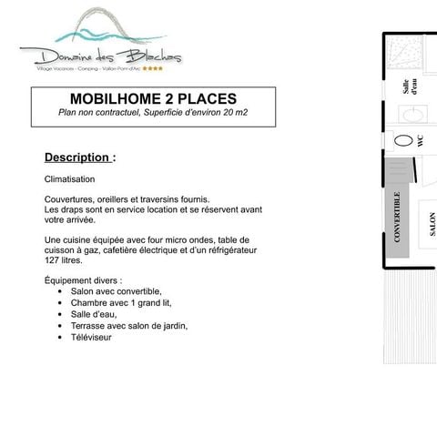 MOBILE HOME 2 people - TERRACE AIR CONDITIONING TV