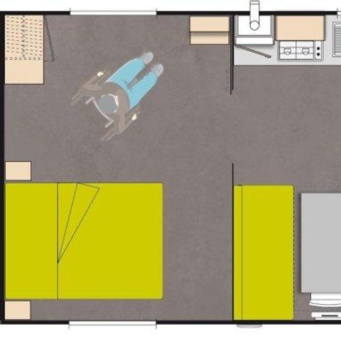 CASA MOBILE 5 persone - Cottage 33 m² Mobilità ridotta 2 camere da letto TV/CLIM