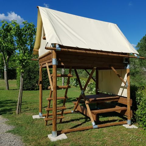 TENDA IN TELA E LEGNO 2 persone - Tenda bivacco Comfort + 6m² 1 camera da letto