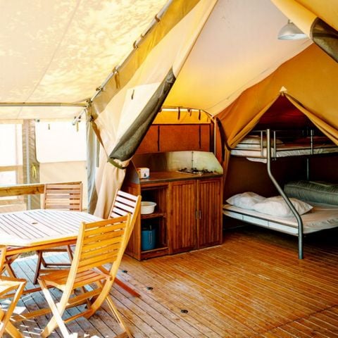 TENTE TOILE ET BOIS 5 personnes - Tente Lodge Victoria 2ch 5pers