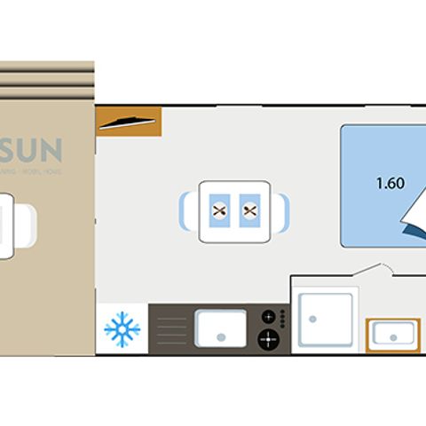 MOBILHOME 2 personas - Key westotel - 20m² - 1 Habitación