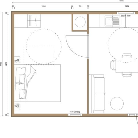 CASA MOBILE 4 persone - MOBIWOOD 40 PMR - 2 Camere da letto