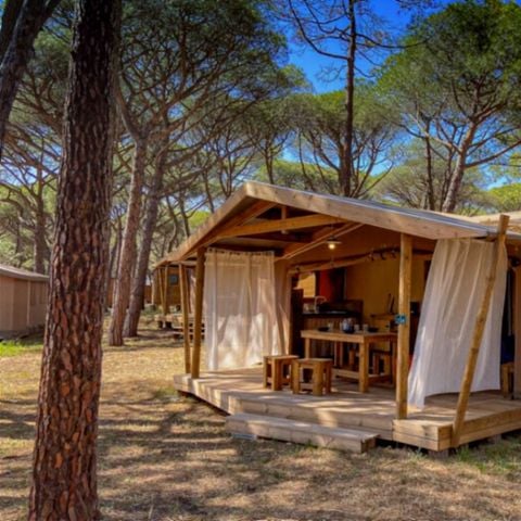 Safaritent 5 personen - Lodgetent 32 m2 2 kamers 4/5 pers