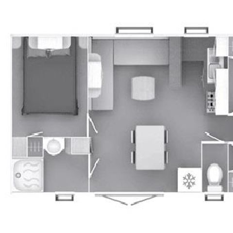 MOBILHOME 6 personnes - Mobil-home Standard 35m² 3 chambres + Terrasse + TV