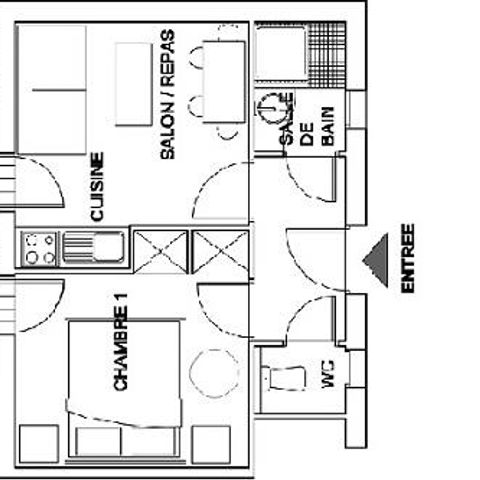 APPARTAMENTO 2 persone - Appartamento Standard 30m² 1 camera da letto + asciugamani e lenzuola + terrazza + TV