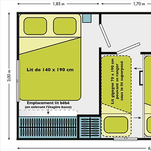 MOBILHEIM 5 Personen - VACANCIAL IRM (ohne Sanitäranlagen)