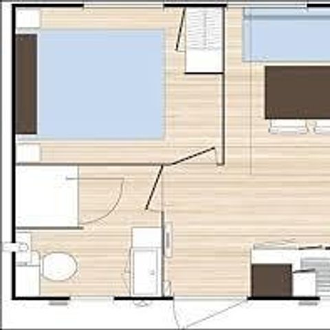 MOBILHOME 3 personas - Confort 18m² 1 habitación + terraza semicubierta