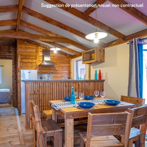 TENDA IN TELA E LEGNO 5 persone - Lodge Premium VIP 45m² TV Lavastoviglie