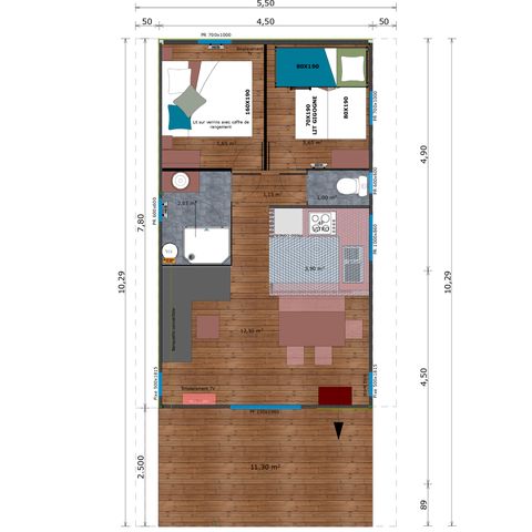 CANVAS AND WOOD TENT 5 people - Lodge Premium VIP 45m² TV Dishwasher