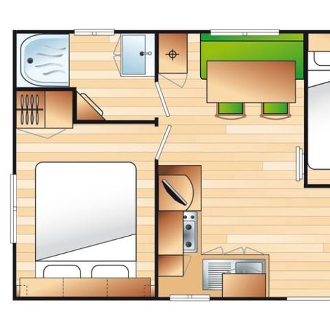 Stacaravan 4 personen - Cocoon voor 4 personen 2 slaapkamers 23m² (23m²)