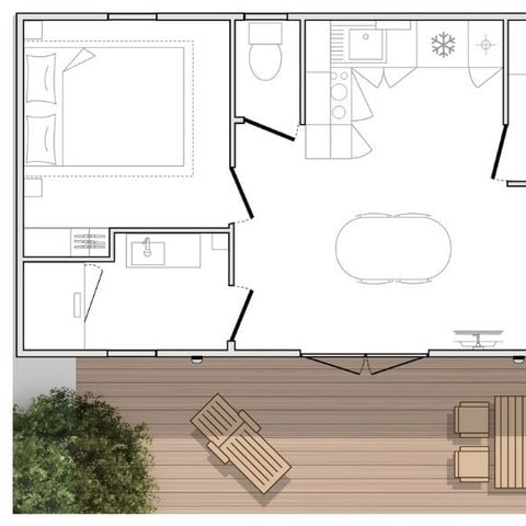 MOBILHOME 6 personas - Mahana 6 personas 2 dormitorios 30m², 2 baños