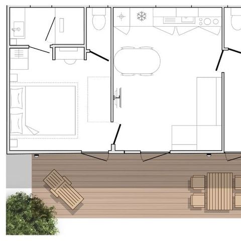 Stacaravan 6 personen - Mahana 6 personen 2 slaapkamers 2 badkamers