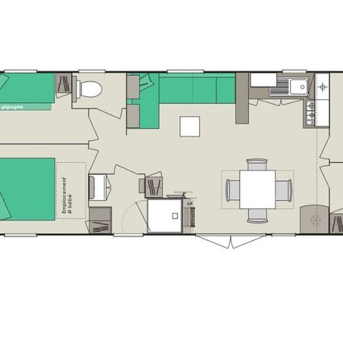 Stacaravan 8 personen - Confort+ 8 personen 4 kamers 37m²