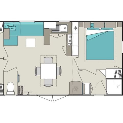 MOBILHOME 8 personnes - Confort+ 8 personnes 3 chambres 35m²