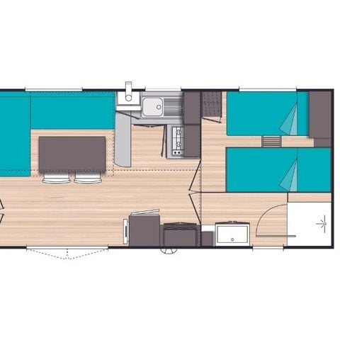 MOBILHOME 6 personnes - Evasion+ 6 personnes 2 chambres 23m²