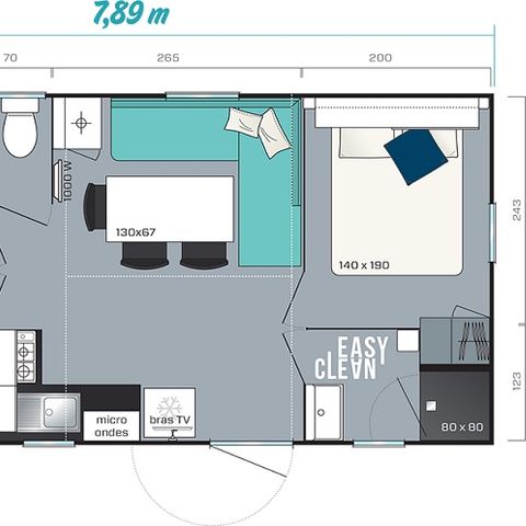 MOBILE HOME 6 people - COTTAGE CLIM 3 bedrooms