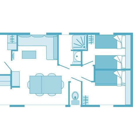 MOBILHOME 6 personnes - CIGALOU 3 CH CLIM 6 PERS