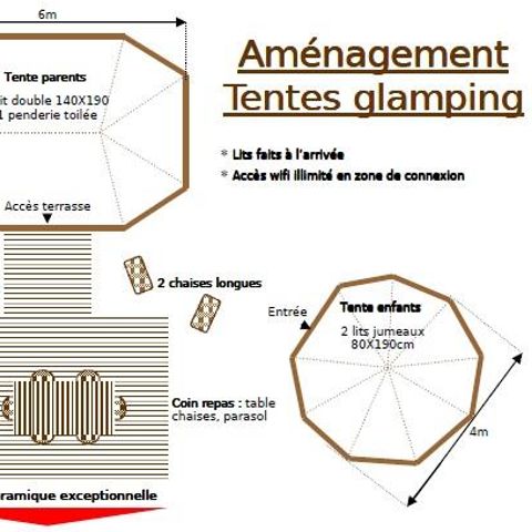 TENT 4 personen - Glamping - 2 tenten op plaats - geen sanitair