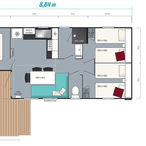 MOBILHOME 8 personnes - Loggia - 3 chambres