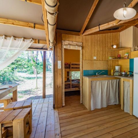 TIENDA DE LONA Y MADERA 6 personas - Algodón Premium Ecolodge