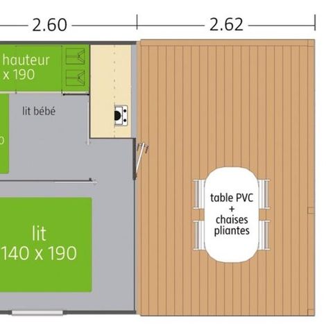 BUNGALOW 4 Personen - AUF PLATZ (ohne Sanitäranlagen)