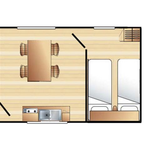 MOBILHEIM 4 Personen - Casot (ohne Wasser, ohne sanitäre Einrichtungen)