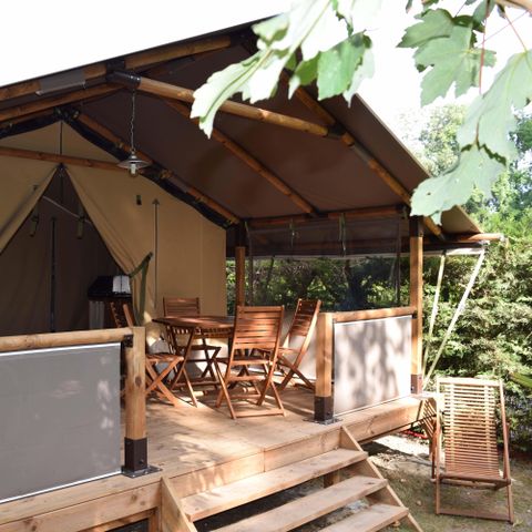 TENTE TOILE ET BOIS 5 personnes - LODGE KENYA (SANS SANITAIRES)