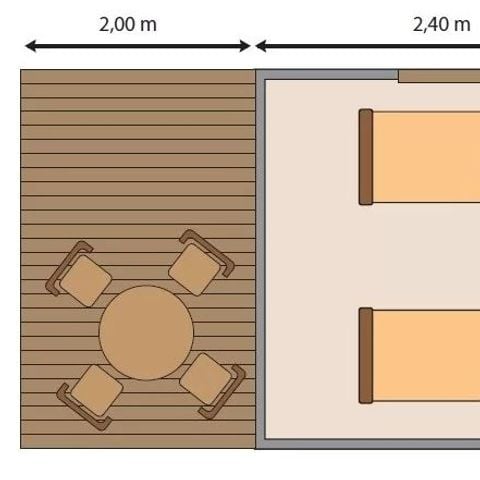 Bungalowtent 2 personen - Cyclotente 1 Kamer 2 Personen