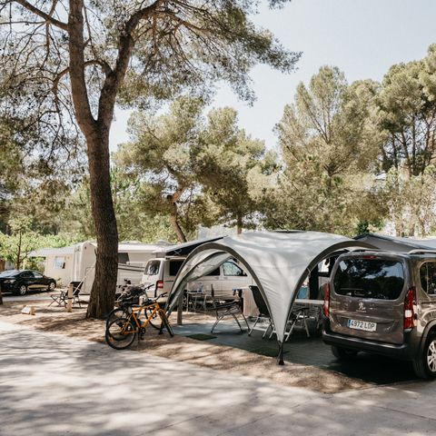 PARCELA - Grande Estándar (90-120m² coche + tienda o caravana o autocaravana + 10A electricidad + agua)