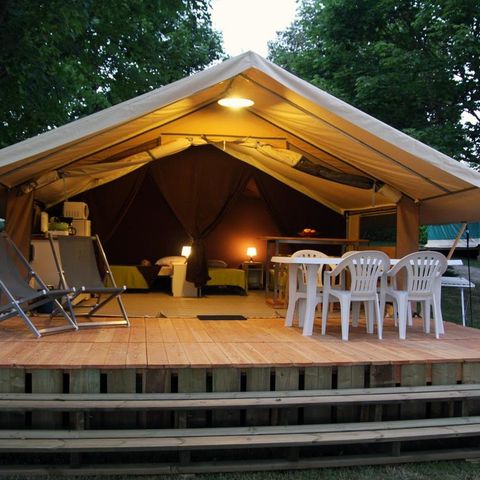 TENTE TOILE ET BOIS 4 personnes - Lodge Nature - Sans sanitaires