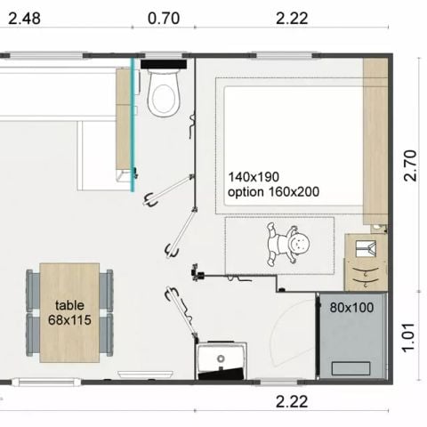 MOBILE HOME 4 people - Comfort+ 3 Rooms 4 People Air-conditioned + TV