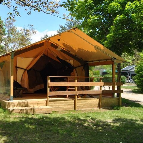 TENDA IN TELA E LEGNO 4 persone - Insolita - tenda lodge con 2 camere da letto - senza servizi igienici