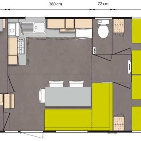 MOBILHEIM 6 Personen - Classic-Bereich - Klimaanlage - TV 30m2