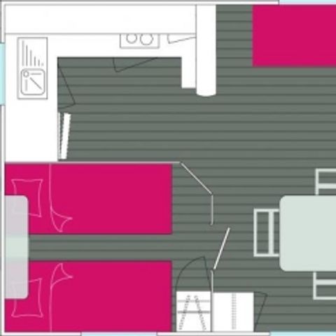 MOBILHOME 4 personnes - LODGE - 2 chambres