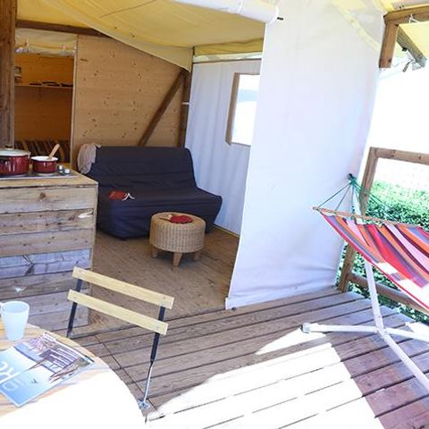 TENTE TOILE ET BOIS 4 personnes - Cabane Lodge sur Pilotis Standard