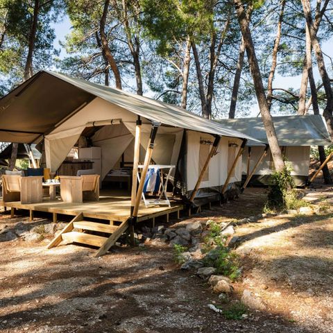 TENTE TOILE ET BOIS 5 personnes - Safari Confort