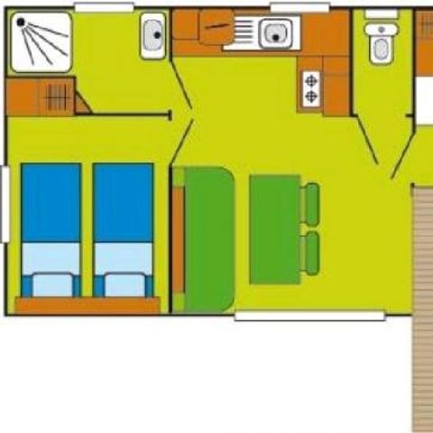 MOBILHOME 5 personas - Mobil-home | Confort | 2 Dormitorios | 5 Pers. | Terraza individual | Aire acondicionado.