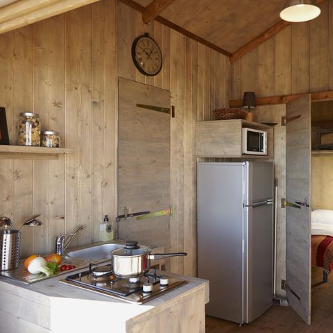 SafariZelt 4 Personen - Holzlodge auf Stelzen CONFORT + 38 m²