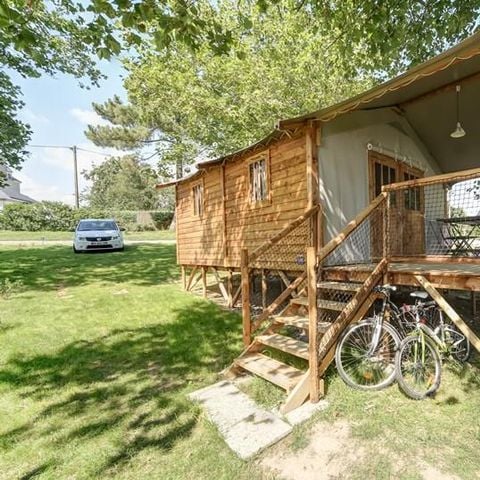 TENTE TOILE ET BOIS 4 personnes - Lodge Bois sur pilotis CONFORT + 38 m²