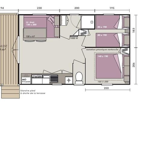 MOBILE HOME 4 people - HIBISCUS Premium 32sqm