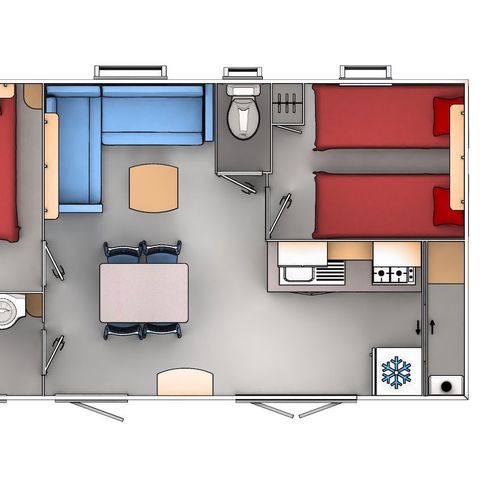 MOBILHEIM 4 Personen - Family Luxe Premium Jacuzzi - Klimaanlage - TV